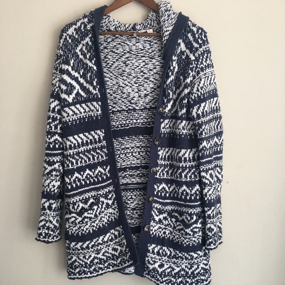 Lucky Brand Knit Hooded Cardigan